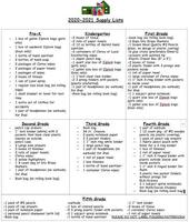 2020-2021 Supply List - SCES