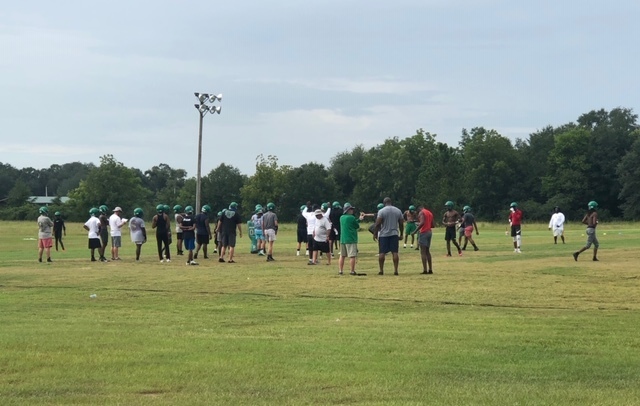 Seminole County Indian football, UGA football and NFL great, Phillip Daniels (and his son), watching football practice.  It's great to have you visiting SCMHS!
